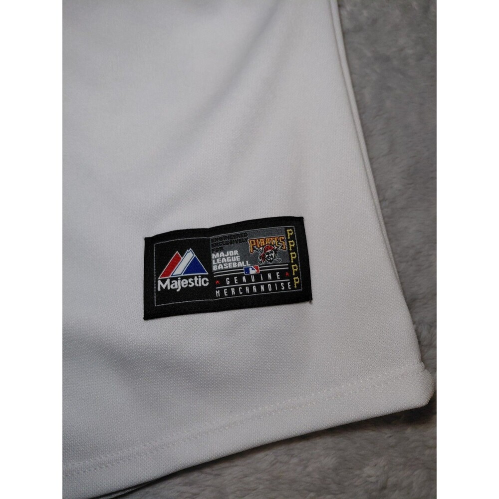 Authentic Majestic Pittsburgh Pirates Youth White Jersey Large - Genuine MLB - Picture 2 of 8